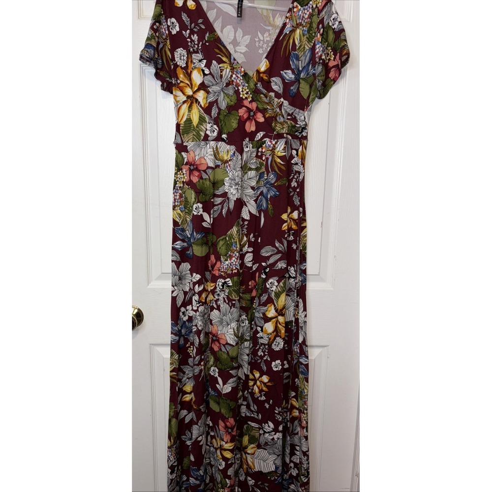 Rags & Couture Maxi Dress Floral Sleeveless Tank Stretch Knit Long Summer xl